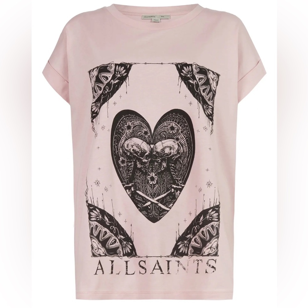 All Saints Lepidus Imogen Boy Cotton Graphic Tee Size Medium/Large
